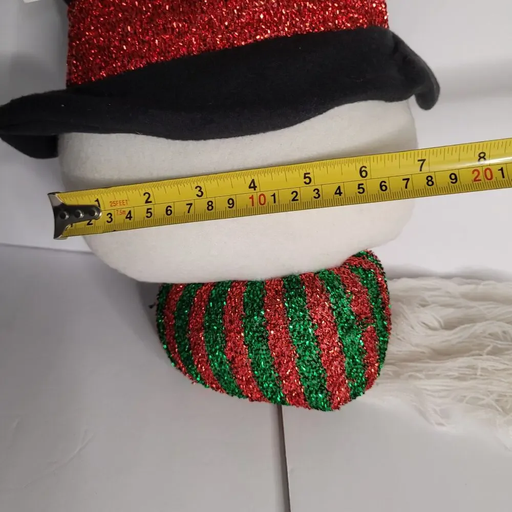 Festive Plush Snowman Head Christmas Decoration